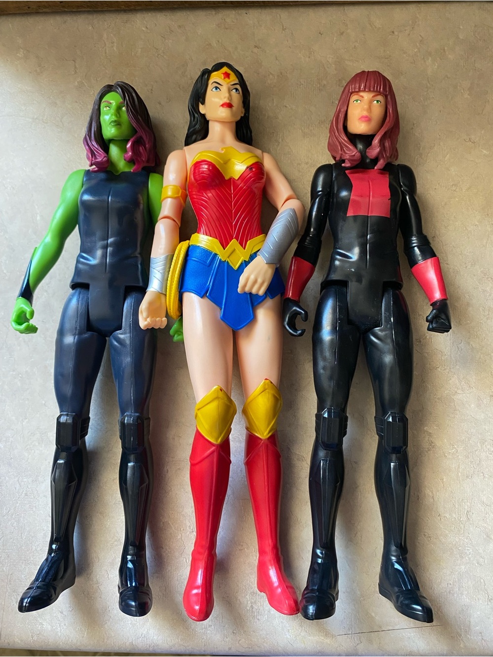 12” Action Figures Lot- Wonder Woman, Black Widow, & Gamora Marvel & DC comics